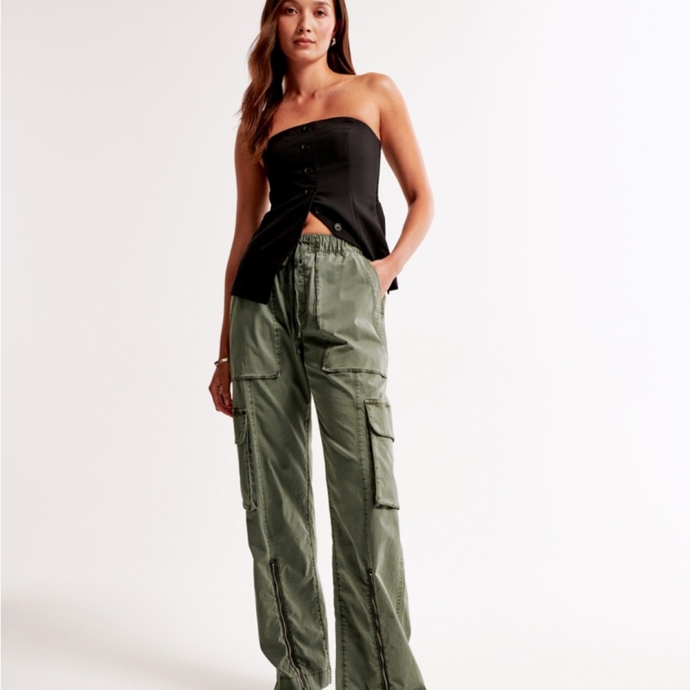 Abercrombie & Fitch Olive Wide Leg Pants